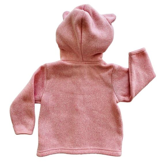 Old Navy Pink Critter Ears Zip Front Knit Hoodie Size 12-18 months - Picture 4 of 5
